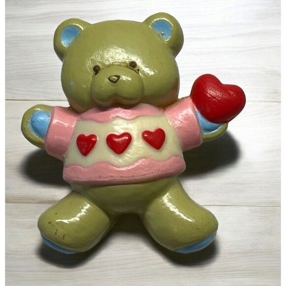 Vintage Teddy Bear Hugglesbie Brooch Valentines Day Pin Bear Hug Gibson Greeting - Picture 1 of 6